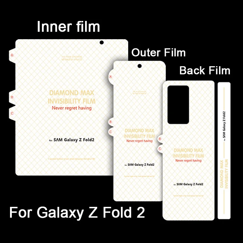100 Sets Unbreakable Membrane Screen Protector For Samsung Galaxy Z Fold 2 Back Hydrogel Film Soft Screen Protector
