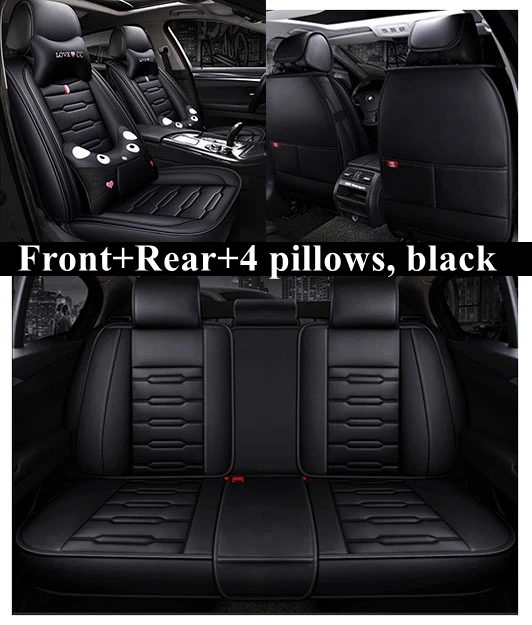 Передняя+ задняя 5 машинные места сиденья для Toyota Corolla Yaris Pruis Hilux FJ Cruiser Crown LC Prado Venza Zelas Vios Auris Matrix - Название цвета: cartoon black luxury