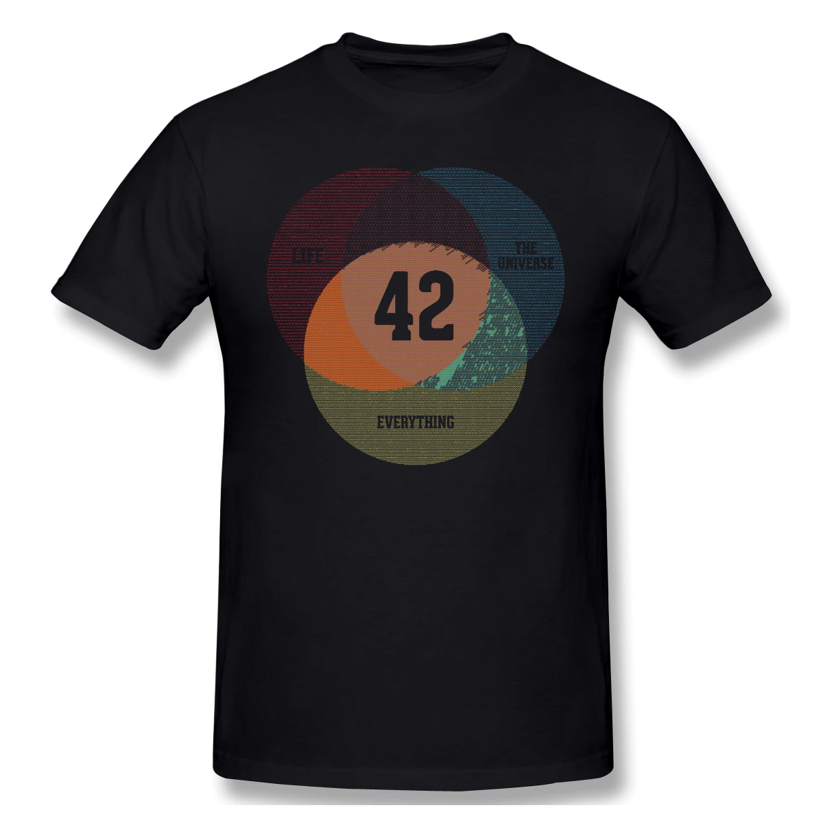 

Venn Diagram Life The Universe & Everything Print New Summer Cotton Funny T Shirts Short sleeves T-shirt Men Fashion Streetwear