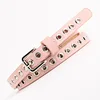 2022 Fashion Hip Hop Black Ladies Thin Belts Women White Brown Grommet Eyelet Leather Waist Belt Female ► Photo 2/6