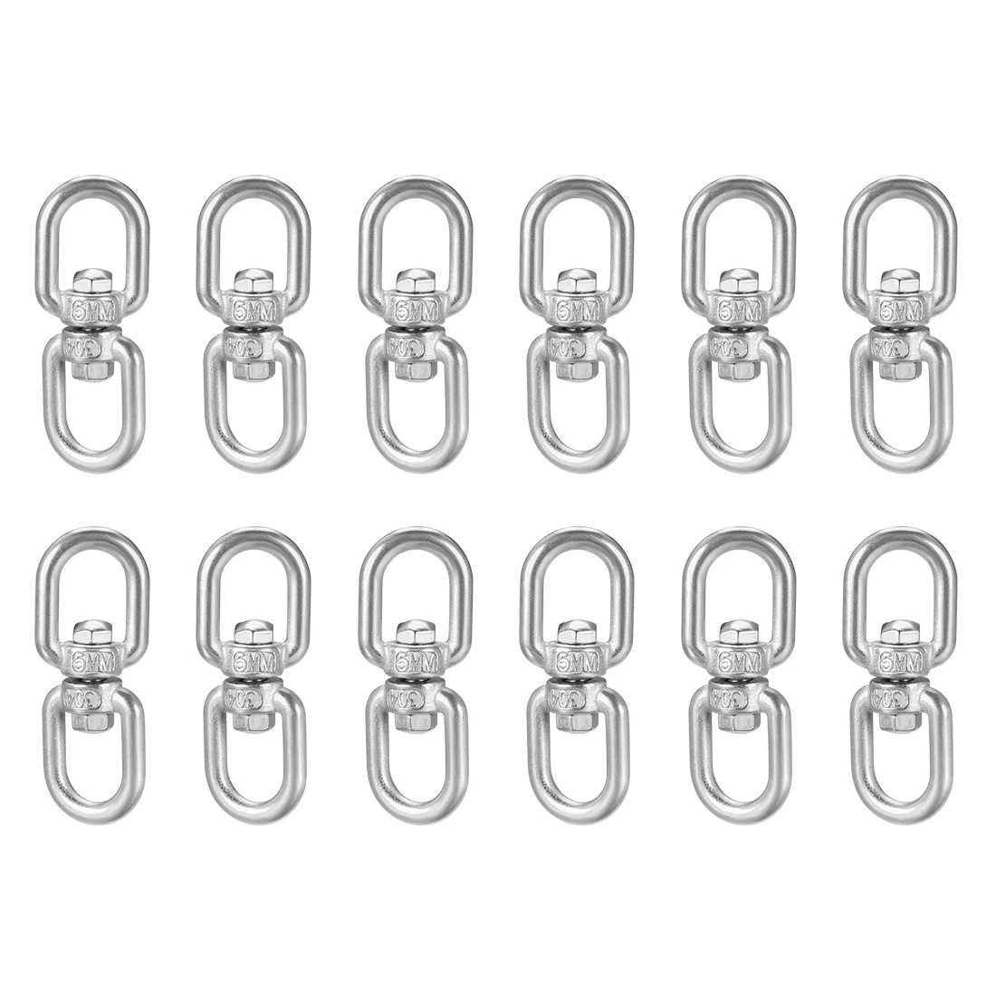 

uxcell M5 Swivel Eye Double Ended Round Rotating Hoist Ring, Eye to Eye Bolt 12 Pcs