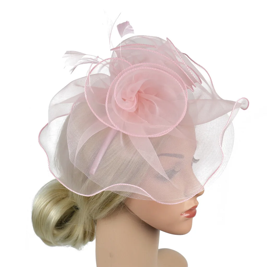 Вуалетки для женщин, чай, вечерние, свадебные повязки на голову, перо, брошь, заколка для волос,, для девушек, перья, свадебная шляпа#4