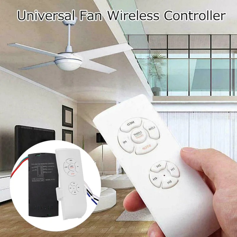 

Universal Wireless Ceiling Fan Lamp Timing Remote Control Receiver Kit for Ceiling Fan Incandescent LED Energy Saving Lamp