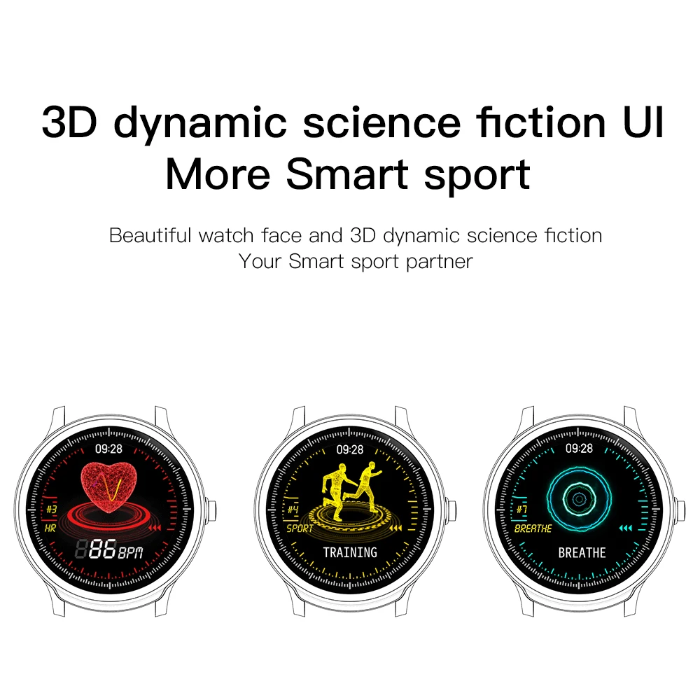 Мужские Водонепроницаемые Смарт часы SN80 с 3d интерфейсом круглым сенсорным