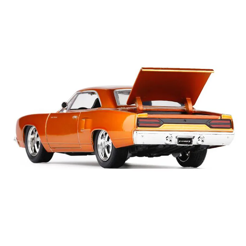 1:24 Dodge Challenger 1970, спортивный автомобиль в стиле ретро с мышцами, игрушечный автомобиль из передового сплава 1:24, Коллекционная модель, литые под давлением металлические детские игрушки, подарки - Цвет: yellow   H