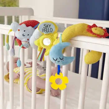 

Multifunction Crib Spiral Rattle Toys Pendant Appease Toy Baby Teether Stroller Pendant Bell Cute Star Moon Educational Toys