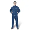 New Men Uniform Jeans Sets Clothing Long Sleeve Jacket Slim Cowboy Two Pieces Breathable Male Wear Resistant Denim Suits 5XL 4