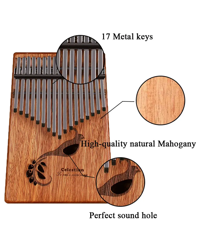 17 Key Kalimba креативное красное дерево «пианино для больших пальцев» популярные африканские Музыкальные инструменты легко узнать для начинающих подарок молоточек для настройки