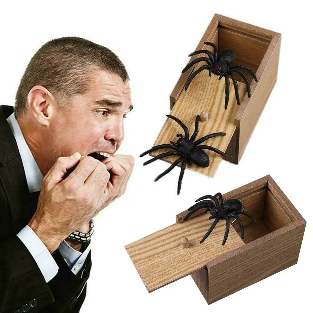 Хэллоуин Сюрприз подарок ужасный паук мышь Дети Забавный кричащий подарок деревянная шалость шутка чехол для дома офиса пугающая игрушка коробка
