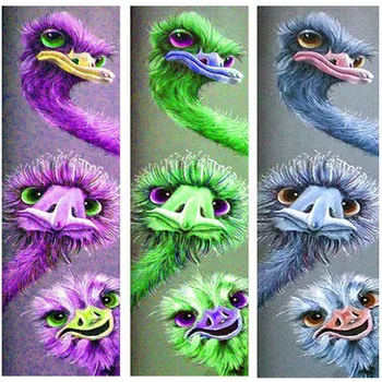

wall stickers Cuadros Diamand art diamant 5D Diamond painting kit set Cross Colorful stitch ostrich bird animals paintings tools