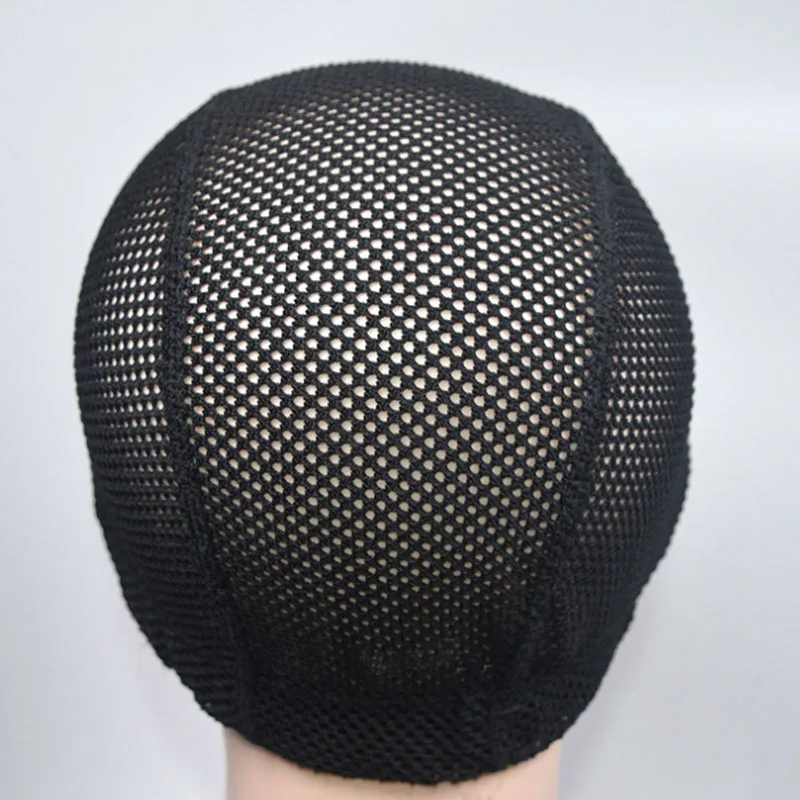 1PC Big Hole Mesh Dome Wig Cap Hair Nets Large Hole Black Dome Caps For Making Wigs With Elastic Band Wave Cap