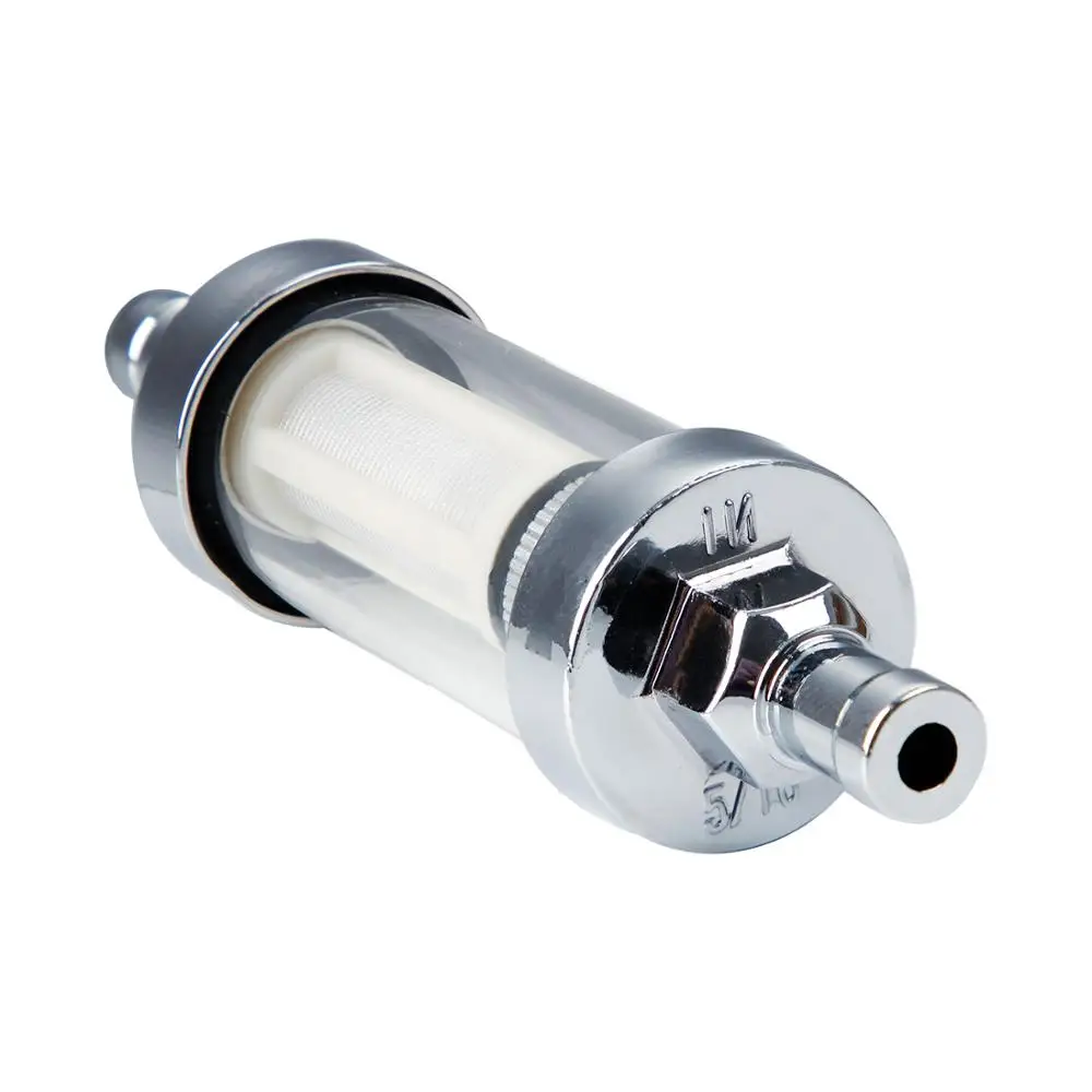 Carbole 8mm 5/16" Universal Chrome Glass Fuel Petrol Diesel Inline Filter motorcycle fuel filter fuel filter fuel filter water separator
