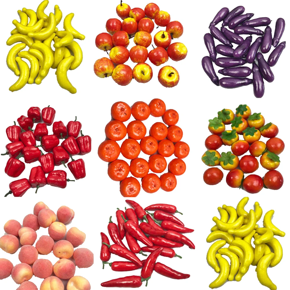 Popular 20pcs/lot Artificial Decor Fruits Bubble Mini Simulation Fruit Apple Orange lemon Set Model Crafts Festival Decor