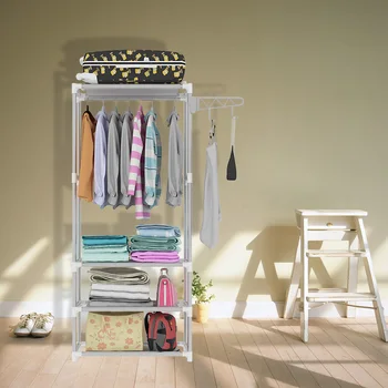 

Multifunction Simple Metal Iron Coat Rack Floor Standing Clothes Hanging Storage Shelf Clothes Hanger Racks Bedroom Furniture