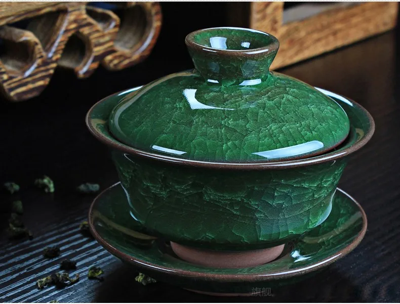 Drinkware Coffee Tea Sets,Colorful Ice Crack Ceramic ,Ice Cracked Tea Set,Ceramic Gaiwan Tea Cup,Chinese Kung Fu Tea Sets (1)