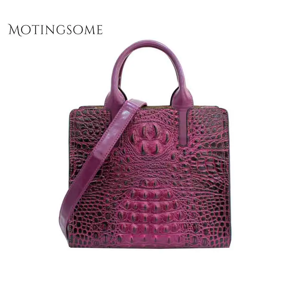 

Top Quality Cowhide Women Tote Bag CrocodileTexture Real Genuine Leather Shoulder Zipper Shopper Bag Ladies Luxury Bags 2019 New