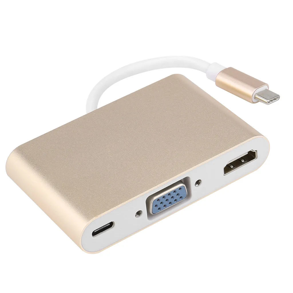 Usb C к Hdmi Vga Usb 3,0 type C аудиоконцентратор адаптер 5 в 1 многопортовый конвертер Usb концентратор компьютерный хаб ноутбук концентратор