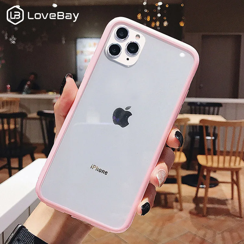 Lovebay прозрачный сплошной карамельный цвет чехол для телефона для iPhone X XR XS Max 8 7 6 6s Plus прозрачный жесткий акриловый чехол для iPhone 7