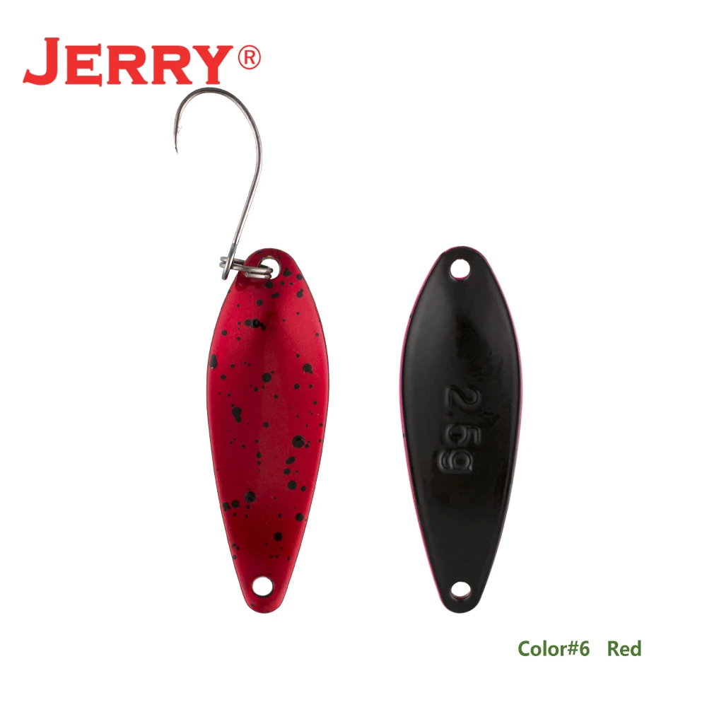 Jerry 1 шт., латунные рыболовные ложки pesca, яркие цвета, высокое качество, безделушки, форель, ложка, рыболовные приманки - Цвет: red