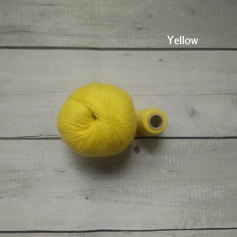 Yellow Новорожденный обертывание фотографии реквизит, ручной работы пряжа с шерстью норки обертывание, ребенок фотографии реквизит - Цвет: Yellow