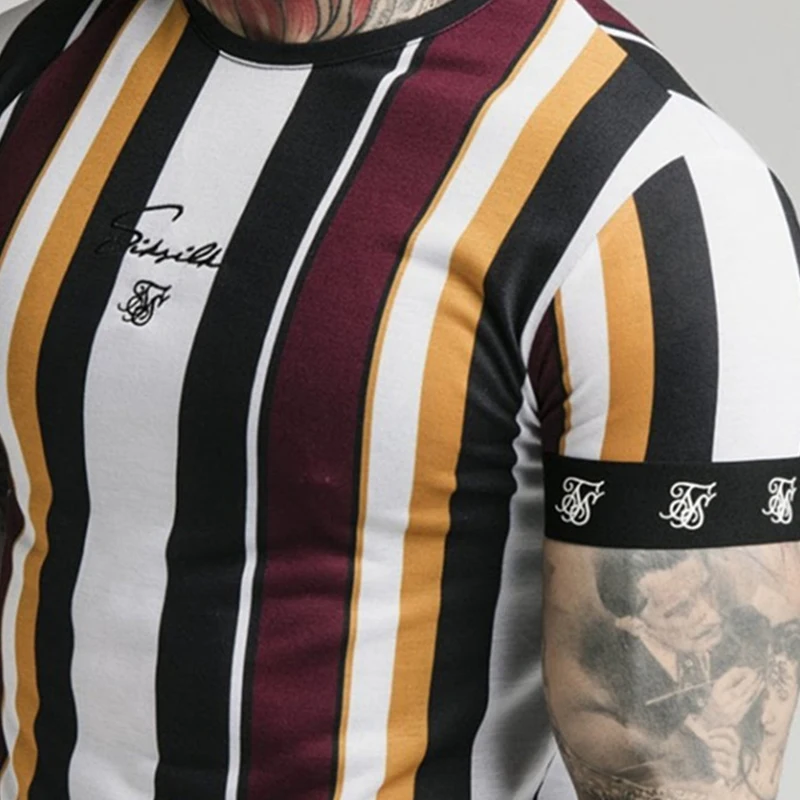 Футболка SikSilk мужская с круглым вырезом шелковая короткая тенниска забавная