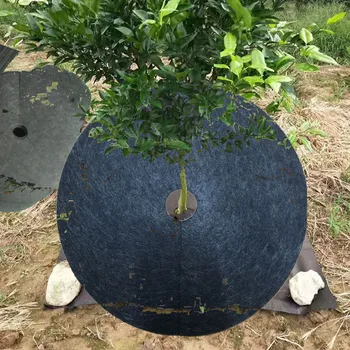 

10pcs Ground Cover Orchard Mulch Barrier Mat Block Landscape Outdoor Garden Moisturizing Weed Control Fabric Non Woven Tree