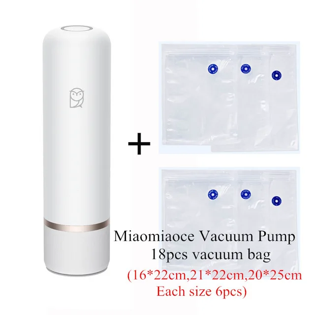 Красный Xiaomi mijia Miaomiaoce мини электрический USB воздушный вакуумный насос 2 режима 3л/мин для хранения продуктов питания всасывающий насос+ 9 компрессионные мешки - Цвет: Красный