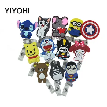 

YIYOHI 60cm Cartoon Totoro Bear Stitch Silicone Retractable Reel for Bus Bank Credit Card Holder ID Holders