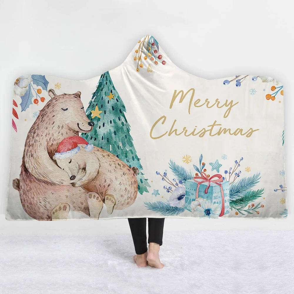 Рождественское покрывало с капюшоном, подарок для ребенка, милое одеяло, Рождественское украшение для дома, зимнее одеяло - Цвет: style20