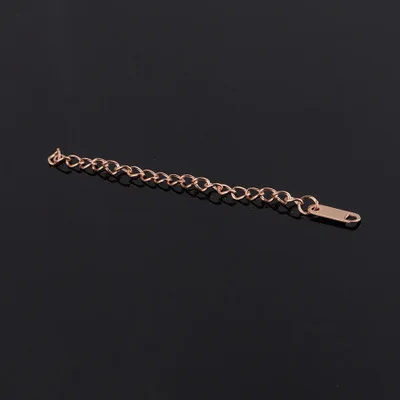 rose gold Серебро/золото/розовое золото, нержавеющая сталь, РАСШИРИТЕЛЬ ЦЕПИ с прямоугольной подвеской, расширенная удлинительная цепь 7 см,, 50 шт - Цвет: rose gold