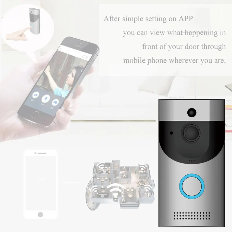 Smart Home Wifi Doorbell Camera intercom PIR Alarm Night vision WiFi Security Door Bell 720P waterproof