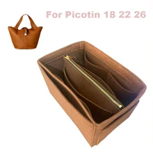 Для нее. me, S Picotin 18 22 26 сумка-Органайзер вставка ручной работы 3 мм войлочная вместительная сумка-Органайзер карманы(отстегивающаяся сумка с металлической молнией