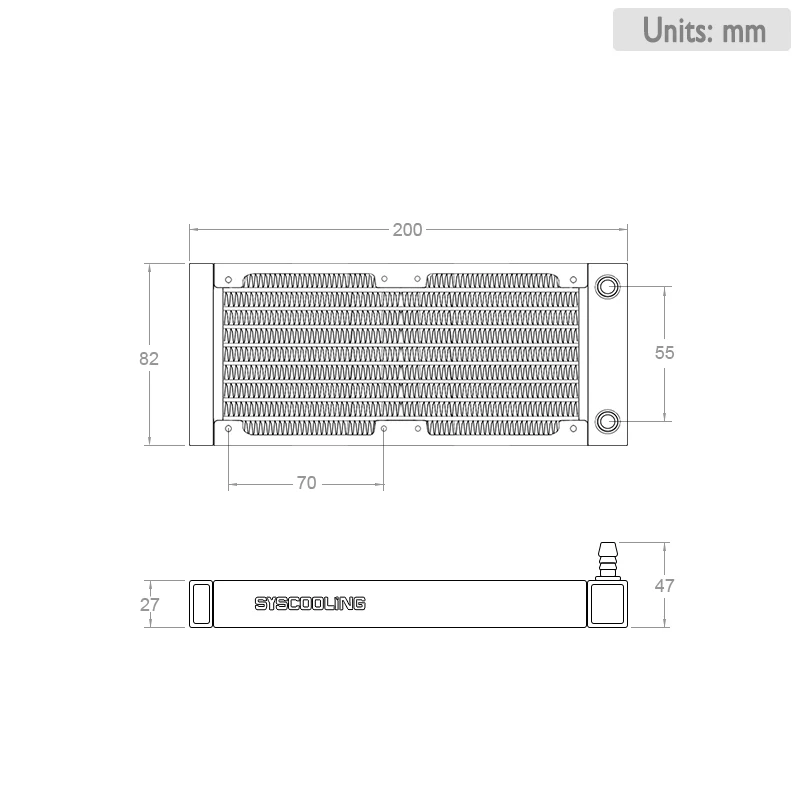 Ococoo-pure Alumínio Mini Ventilador do Radiador Acessórios Refrigeradores de Água g1 Rosca Roscas 160 mm Fit For Laptop Computador Processador Diy - Imagem 2