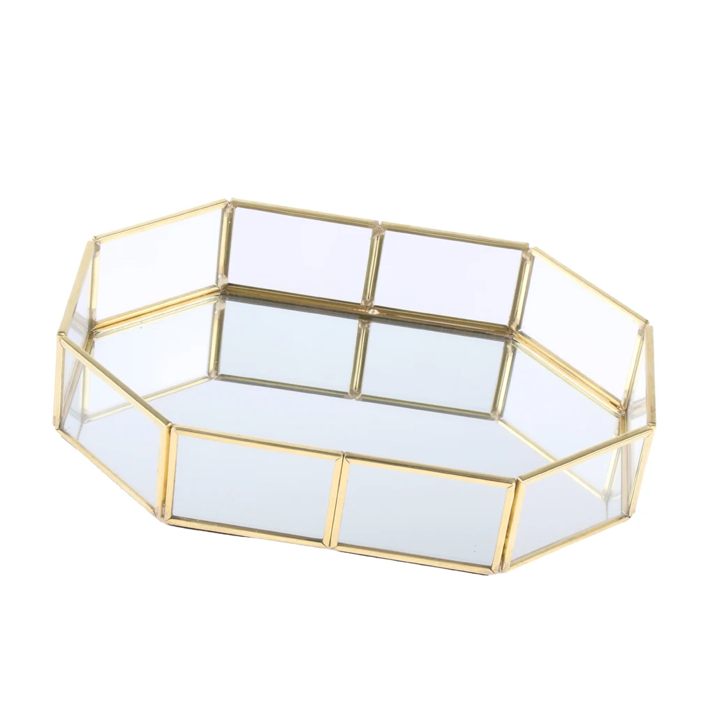 

Exquisite Glass Jewelry Display Tray, Cosmetic Storage Box, Makeup Organizer, Entry Way Tray
