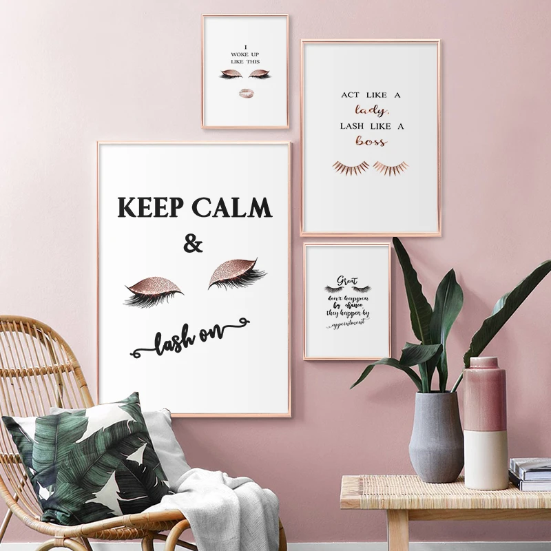 

Modern Lashes Fashion Canvas Poster Painting Wall Art Eyelashes Print Makeup Wall Picture Decorative for Girl Room Salon Decor