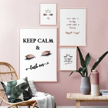 Billig Moderne Wimpern Mode Leinwand Poster Malerei Wand Kunst Wimpern Print Make-Up Wand Bild Dekorative Für Mädchen Zimmer Salon Decor