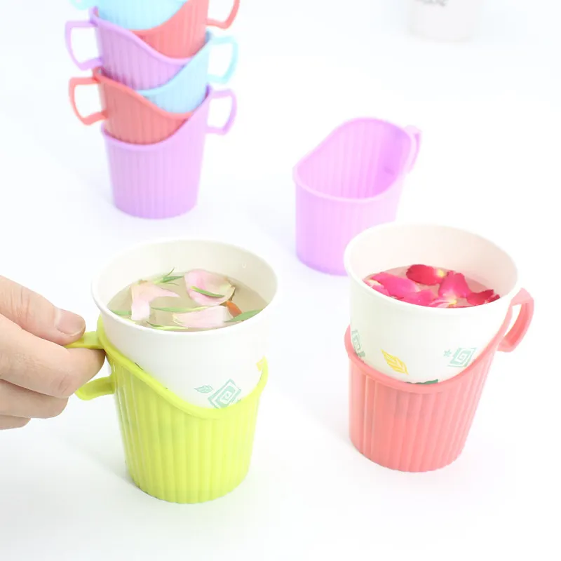 KitchenAce 10 шт./компл. ручка чашки термостойкого подстаканник одноразовые Бумага
