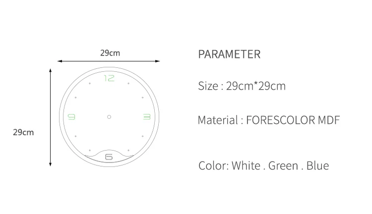 Nordic Wooden Wall Clock Simple Modern Design Minimalism Style Living Room Decoration 3D Art Clock Wall Watch Home Decor 12"