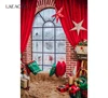 Christmas Backdrops Photography Pine Snow Baby Toys Window Sill Wood Board Child Doll Photo Background Photocall Photo Studio ► Photo 3/6