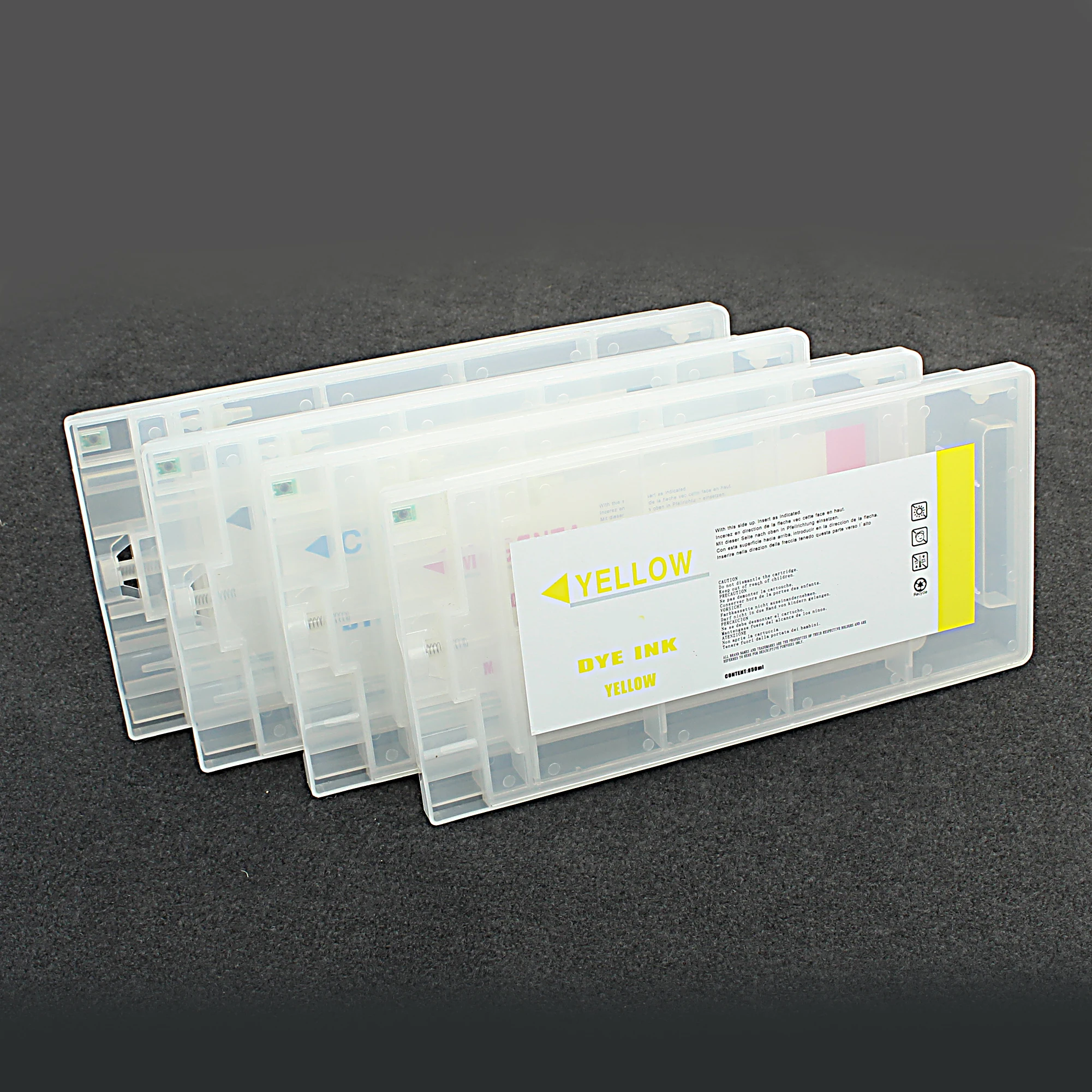 850ml/color Refillable cartridges for Noritsu D701 D703 D1005 ink cartridges with chips C M Y K