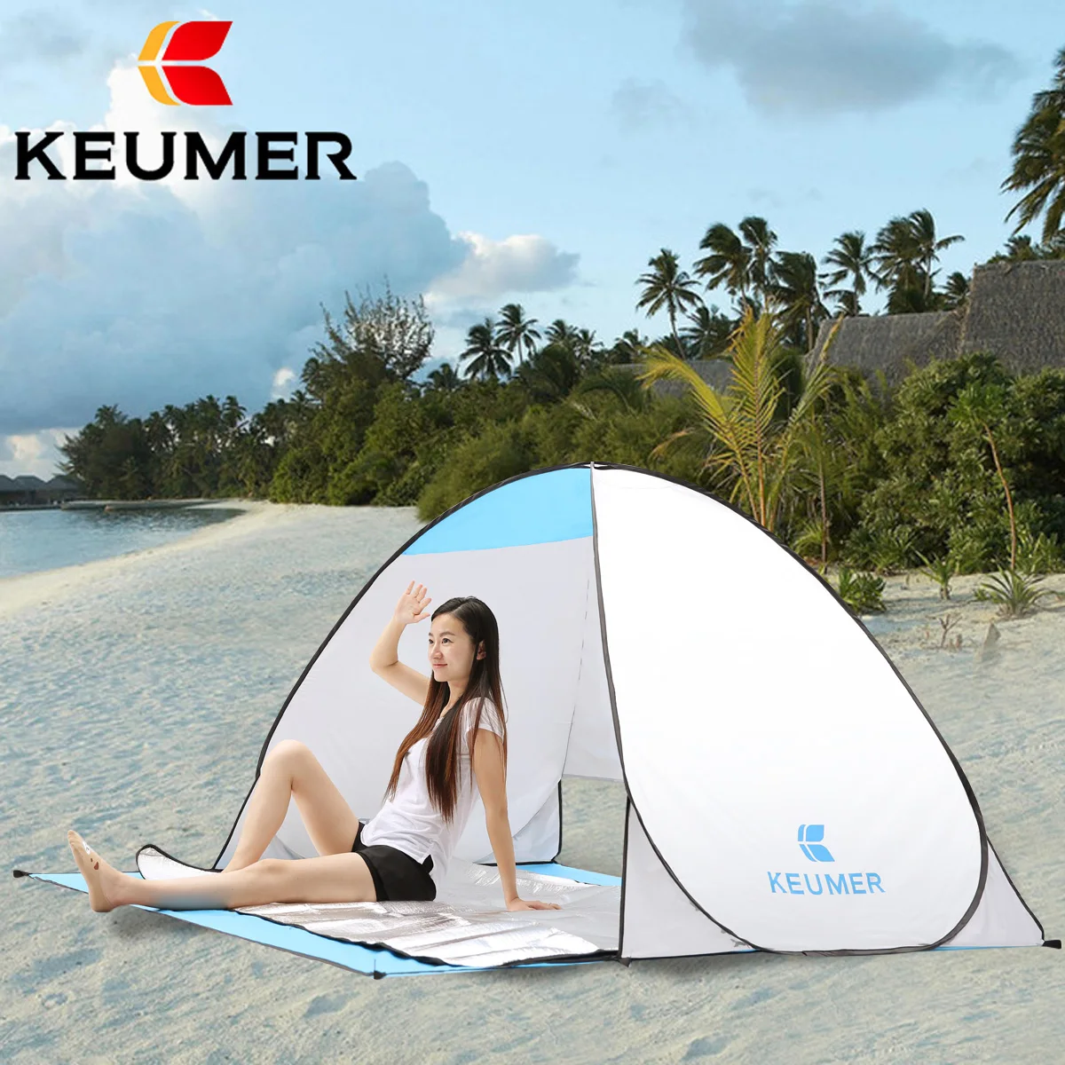 Keumer Automatic Packable Camping Tent UV-protection Pop Up Beach Tent Waterproof for Outdoor Recreation Tourist Tents