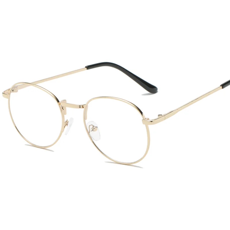Retro Retro Reading Glasses Frame Men and Women Brand Designer Round Glasses Optical Glasses Frame Trend Metal Glasses +50 +100 3