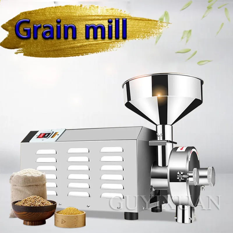 Commercial Fully automatic grinder stainless steel Dry grinding Superfine grinder Multifunction Medicinal herbs cereals Grinder