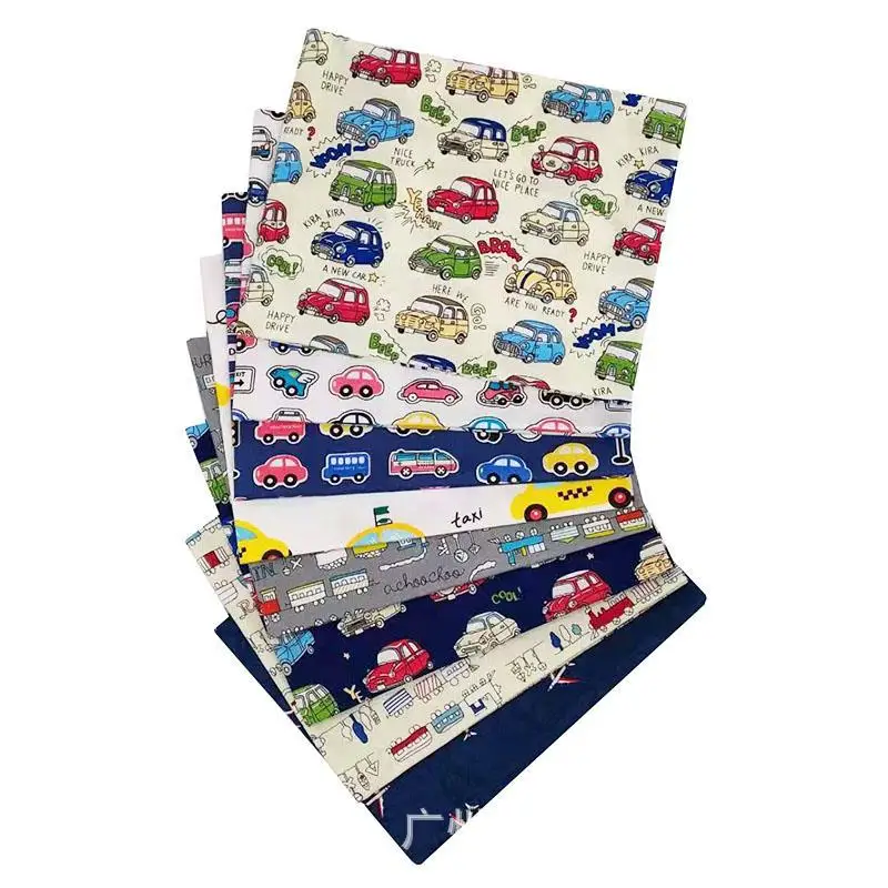 

8 Pcs 25x25cm Car Train Fabric Diy Coin Purse Patchwork Sewing Accessories Cotton Fabric For Boys Clothes Needlework Handicraft
