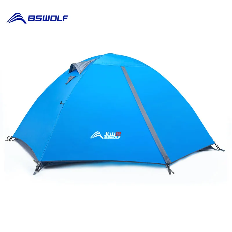 BSWOLF Camping Tent 2 Person Aluminum Pole Lightweight Tourist Tent Double Layer Portable for Hiking Travelling