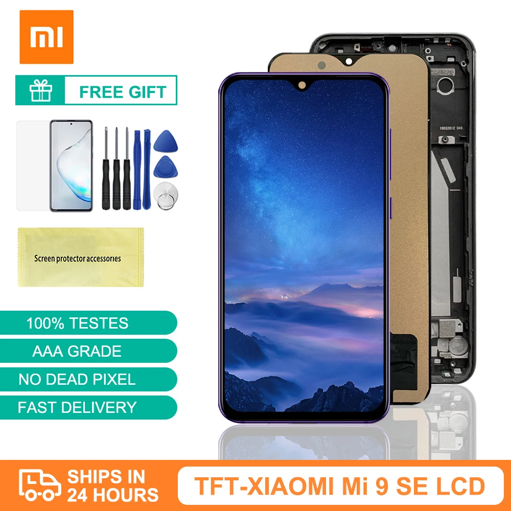 ЖК-дисплей для Xiaomi Mi 9 SE сенсорный экран с дигитайзером в сборе рамкой Замена Mi9 se