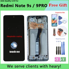 Original 10-touch lcd com moldura para xiaomi redmi nota 9s tela lcd para xiaomi redmi nota 9 pro peças de reparo da tela lcd
