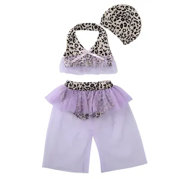 

3Pcs Toddler Kids Baby Girls Swimwear Bikini Sets Leopard Print Lace Swimsuit Outfits Set Clothes