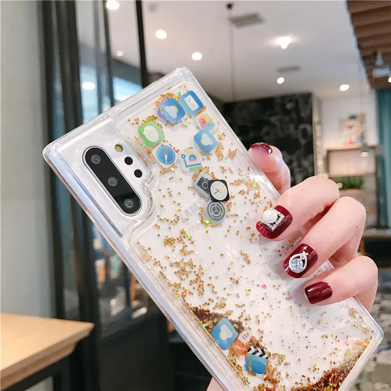 Fashion Mobile Application Icons Phone Cover for Samsung Note 10+ Dynamic Liquid Quicksand Case for Samsung S20 Ultra S9 S8 S10+ Fashion Mobile Application Icons Phone Cover for Samsung Note 10+ Dynamic Liquid Quicksand Case for Samsung S20 Ultra S9 S8 S10+