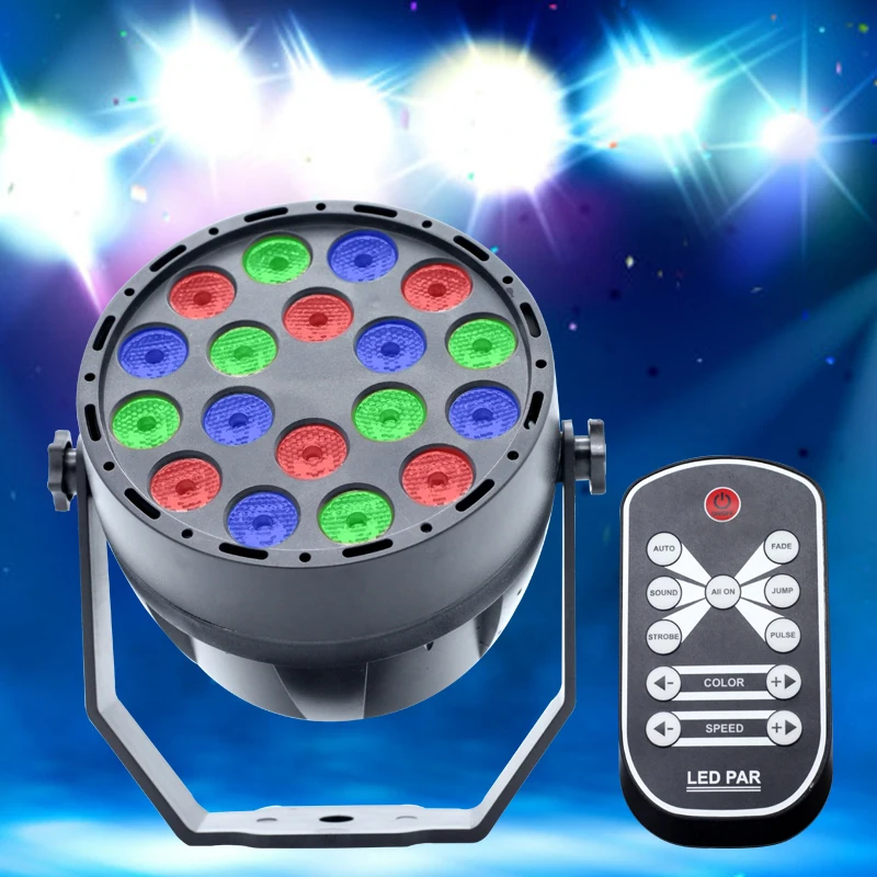 WUZSTAR светодиодный Par свет диско DJ свет с DMX контроллером Вечерние огни сценический свет с 18 светодиодный s для караоке Бар паба танцевальный клуб
